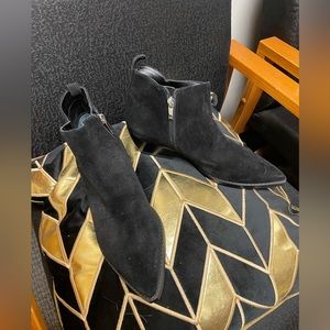 NEW Marc Fisher Black Suede Zipper Side Booties